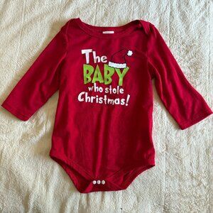 The Baby Who Stole Christmas Funny Red Onesie ~ 18-24 Months